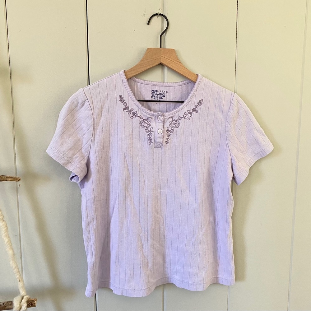 90s Pastel Purple Short Sleeve Baby Tee